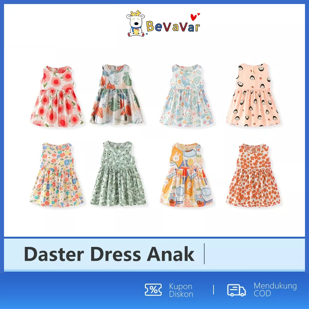 BEVAVAR Dress Anak Perempuan Korea 0-3Tahun/Dress Bayi Cantik