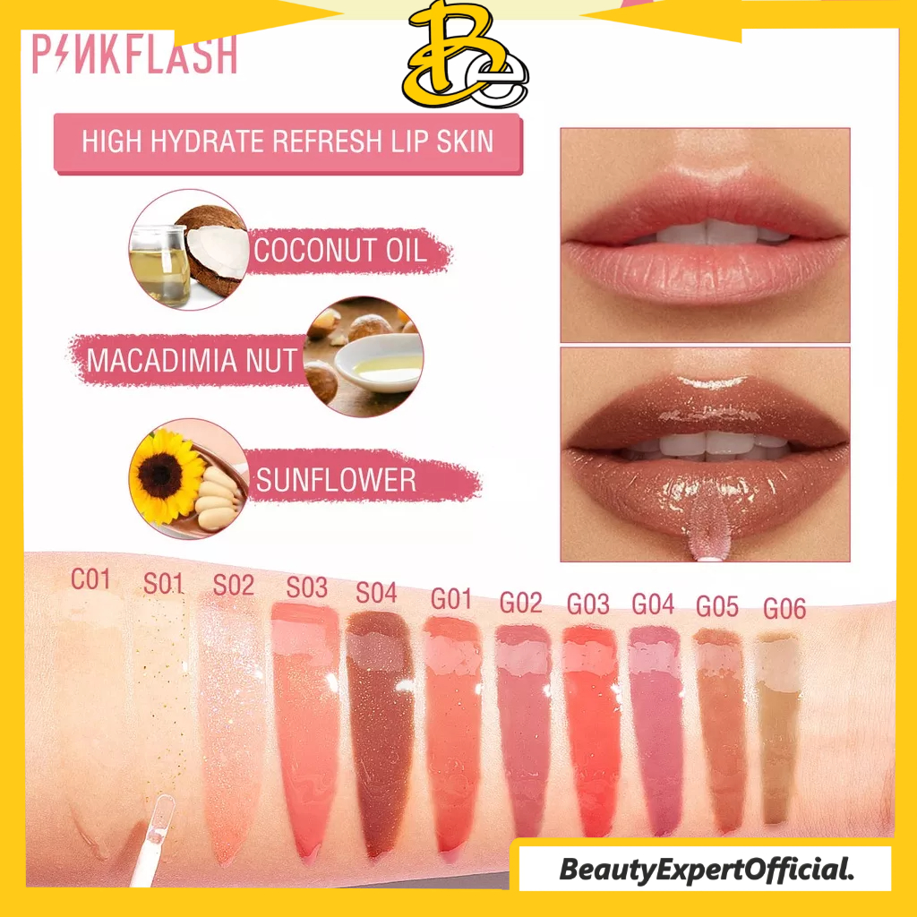 ⭐️ Beauty Expert ⭐️ PINKFLASH OhMyGloss Lasting Glossy Lipgloss PF-L02 - Pink Flash Lipgloss