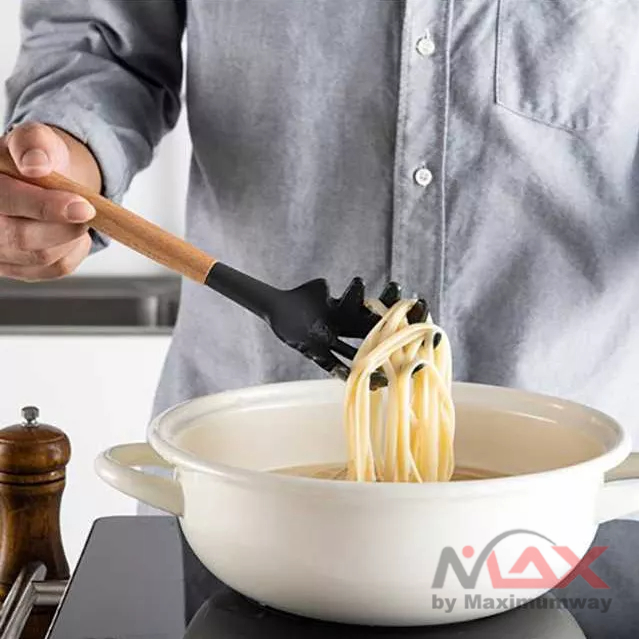 GLANYOMI Set (9 pcs) Spatula Sodet Plastik Silicone anti panas BPA FREE untuk pengorengan dan panci lapis Teflon tidak merusak peralatan dapur sendok sayur sendok spaghetti rebus sayur kualitas bagus untuk profesional chef FDA certificate tidak beracun