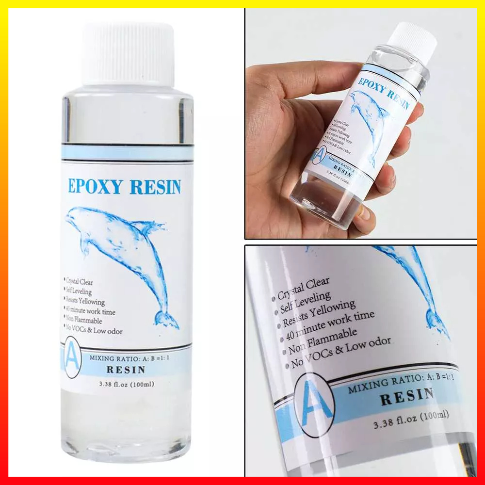 ​​Lem Kristal Resin Epoksi Kit Cairan Bening Untuk Lem Perekat Dan Aksesori Buatan Tangan Rasio 1:1 AB 100 ml QIAO ER-001 - 7CHZH2TP