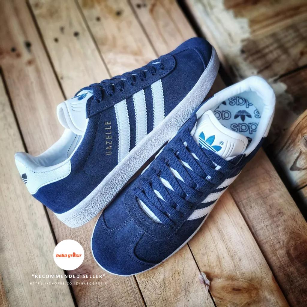 PROMO Sepatu Sneakers Murah | Adidas Gazelle Suede Leather Navy Yellow Premium Quality, Bahan Kulit Suede, Harga Termurah