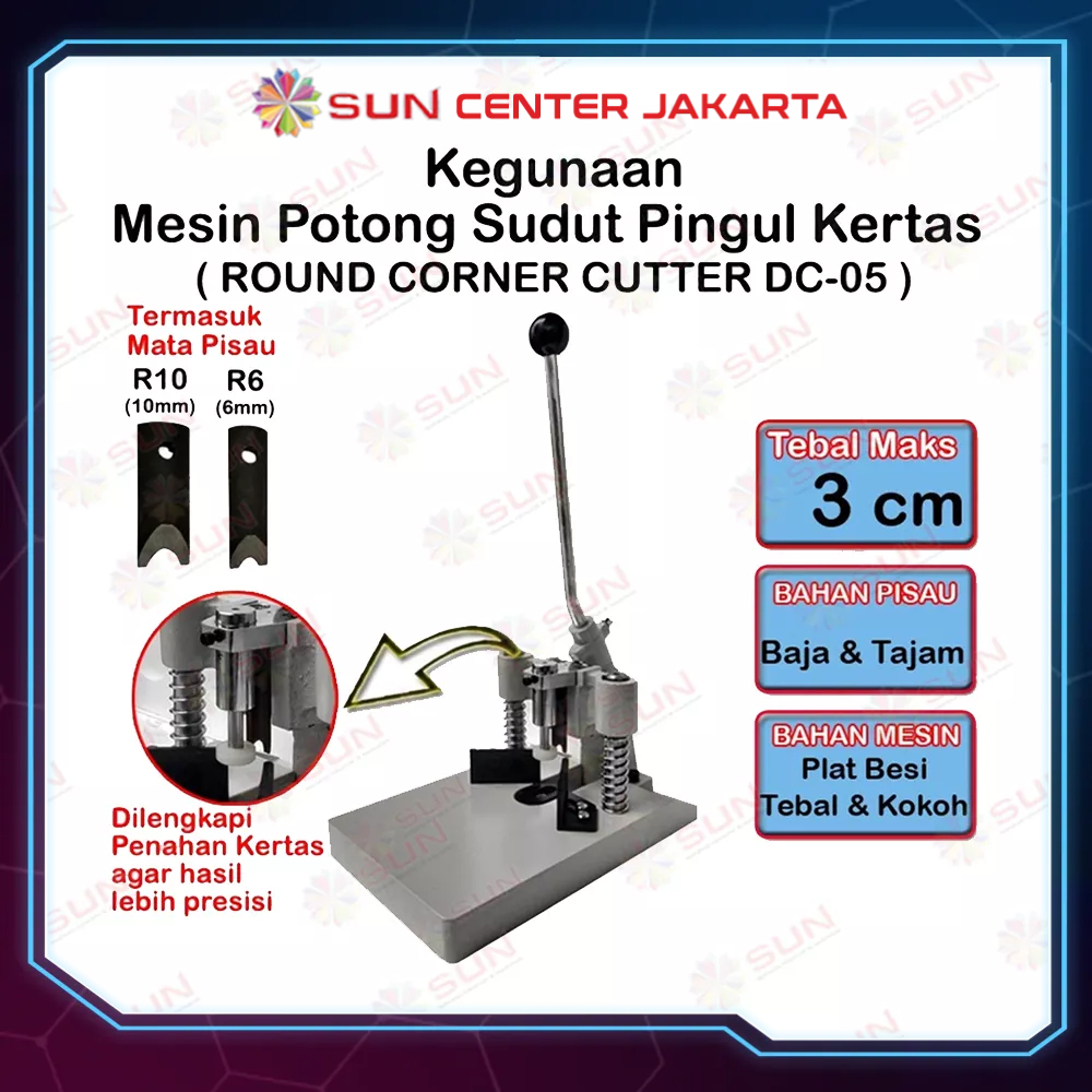 Mesin Pingul Alat Potong Sudut Kertas 1 rim - Round Corner Cutter