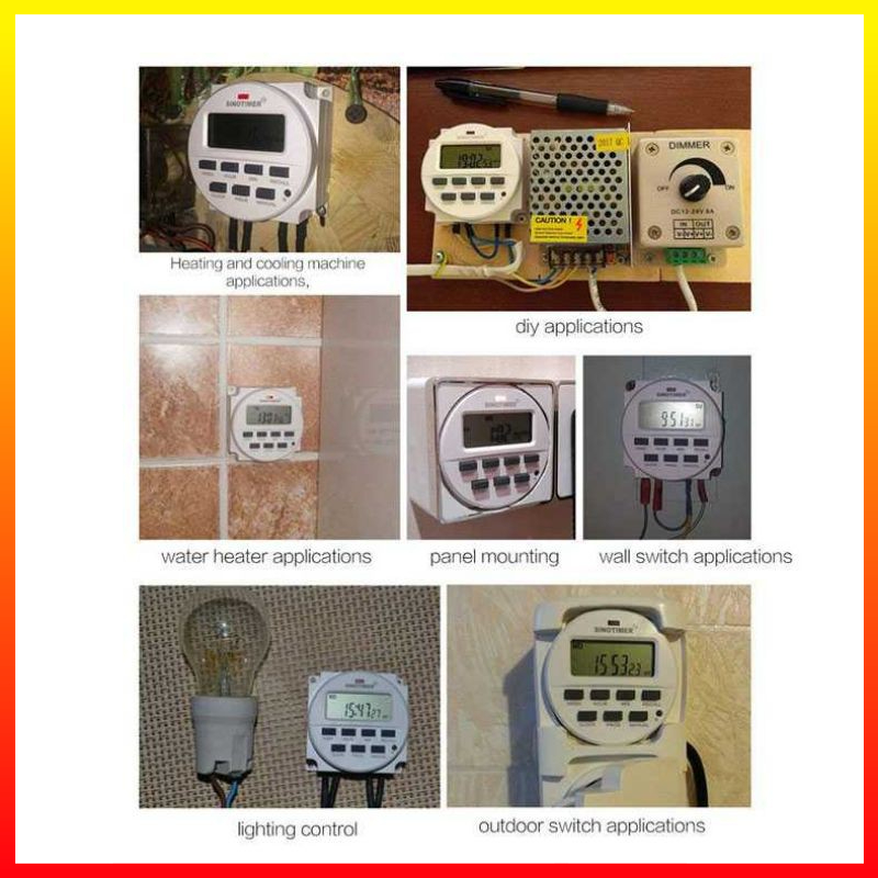 Saklar Relay Elektrik Sinotimer Programmable Timer Switch Relay Tampilan LCD 220V AC 16 A - 7RHZ3EWH