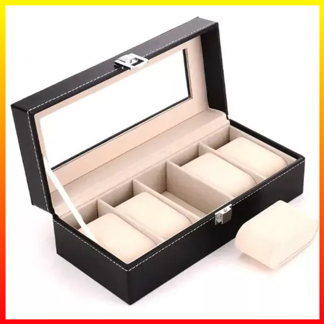 Kotak Penyimpanan Organizer untuk Jam Tangan Perhiasan Kulit PU 6 Grid NieNie NIE6 - 7CWS03KY