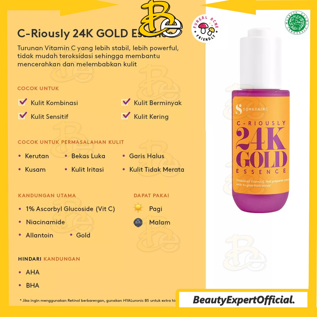 ⭐️ Beauty Expert ⭐️ [EXP 01/07/23] SOMETHINC CRIOUSLY 24K GOLD Essence - Serum Kulit Glowing Bercahaya - Serum Vitamin C Brightening