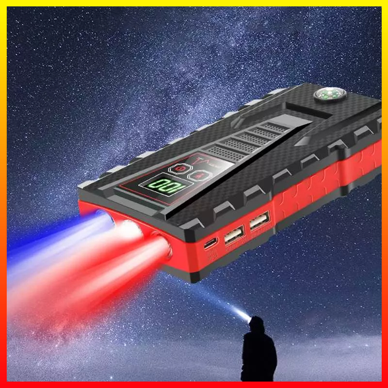 Power Bank Car Jump Starter Layar LCD Senter Dual USB Port 12V 10000mAh JXIANG POWER JX56 - 7CWB0BBQ