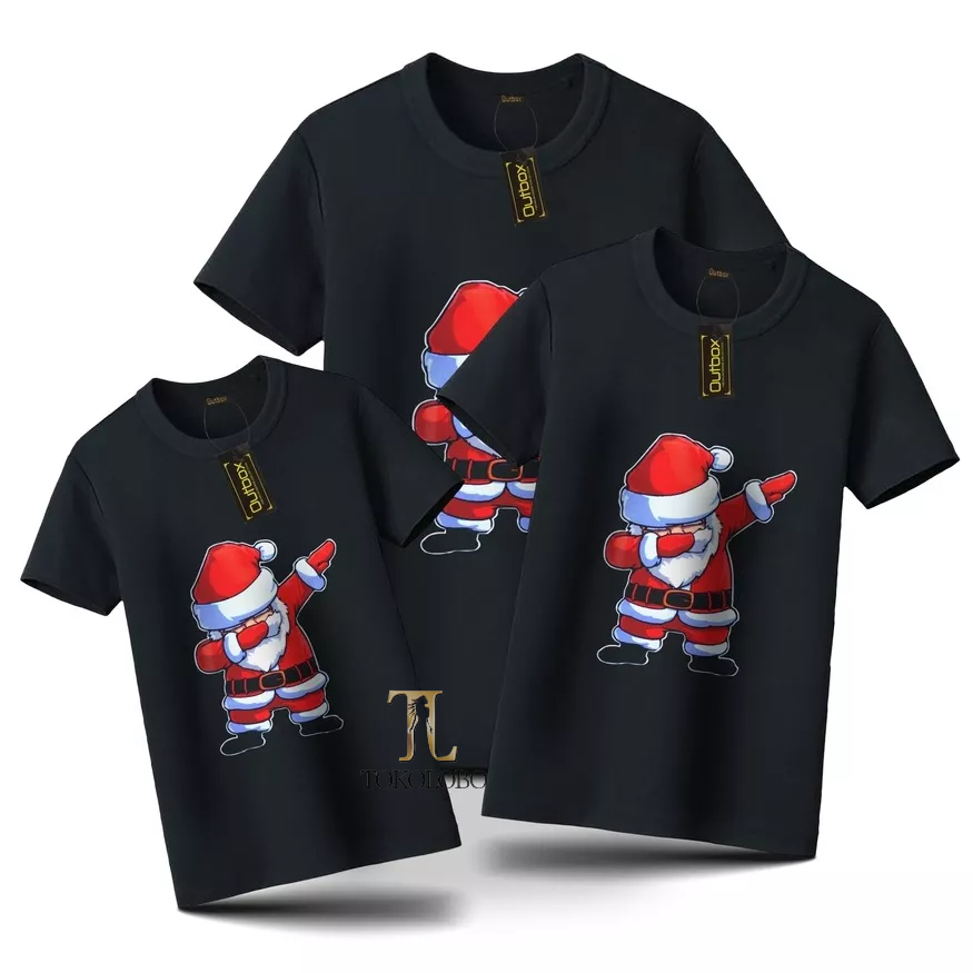 tokolobo T-SHIRT COUPLE SANTA DAB COMBED DTF PRINTING (DIJUAL TERPISAH)