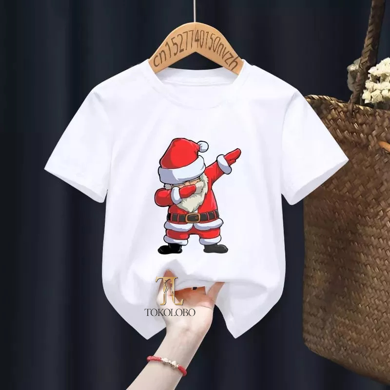 tokolobo Kaos Tshirt Santa Claus DAB DTF Print Size 6-10