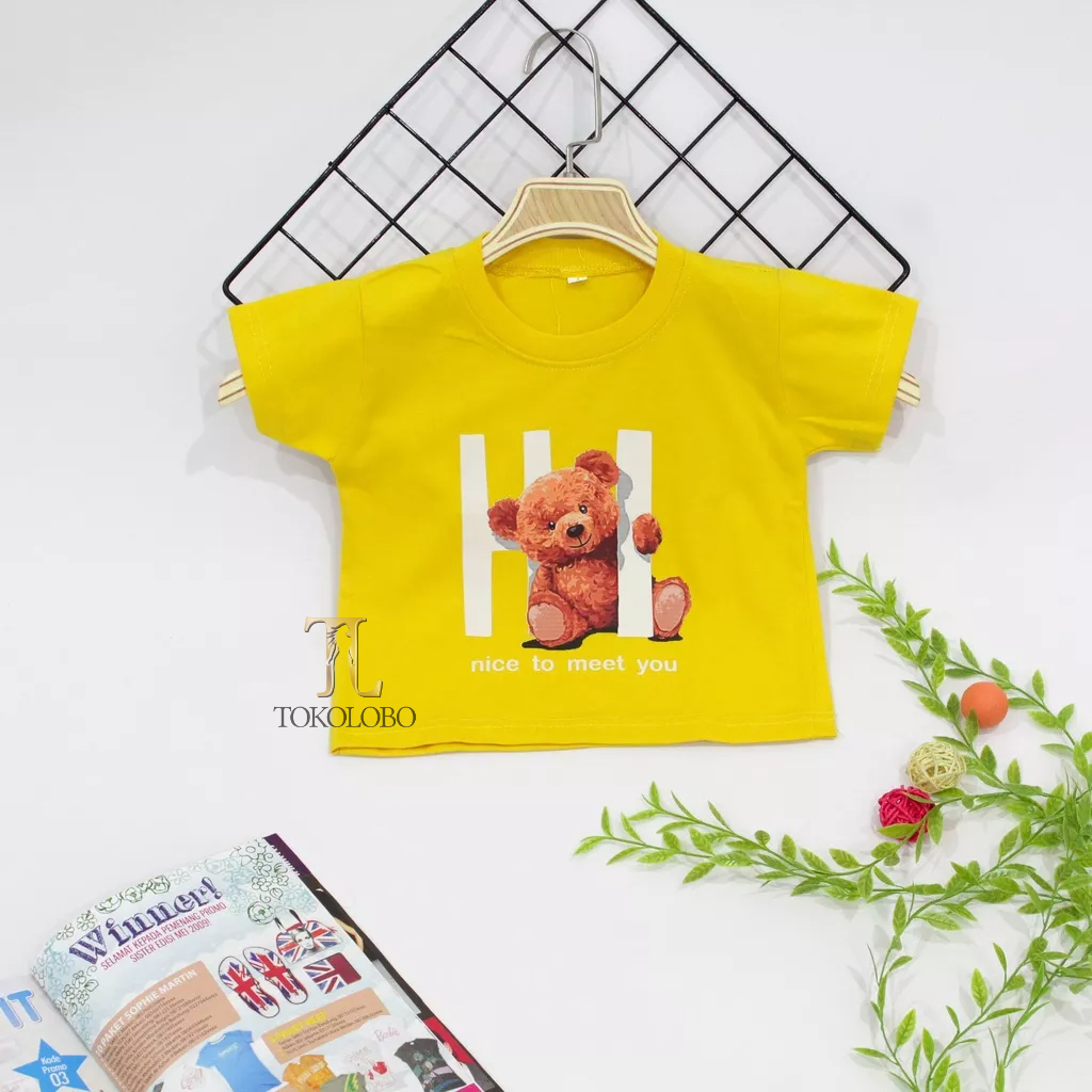 tokolobo Tshirt Anak NTMY Bear DTF Print (Size 6 - 10)