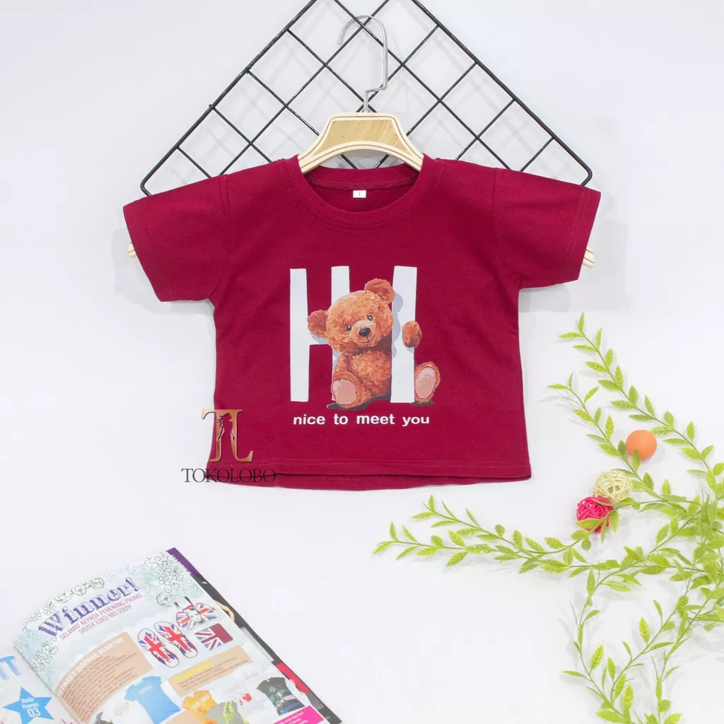 tokolobo Tshirt Anak NTMY Bear DTF Print (Size 6 - 10)