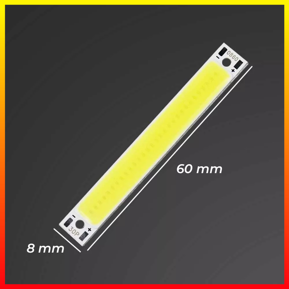 Lampu DIY Strip LED COB Chip 3.7 V 3W Cool White 6500K Untuk Sepeda Motor Mobil Mr.White M650E - 7CLL5IWH