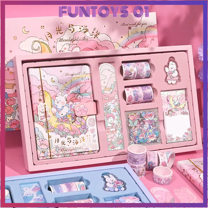 

<COD>120 Pcs Stiker Lucu 1 Set Box Tema Kartun Stiker Label untuk Buku Pegangan Diary 8 in 1 Gift set/ Diary journal kit set birthday gift/ Paket set agenda/ Buku catatan set lucu