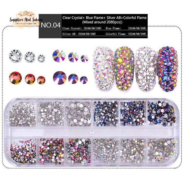 Manik Kuku Rhinsetones Nail Art Hexagon Box Manik Kuku Box