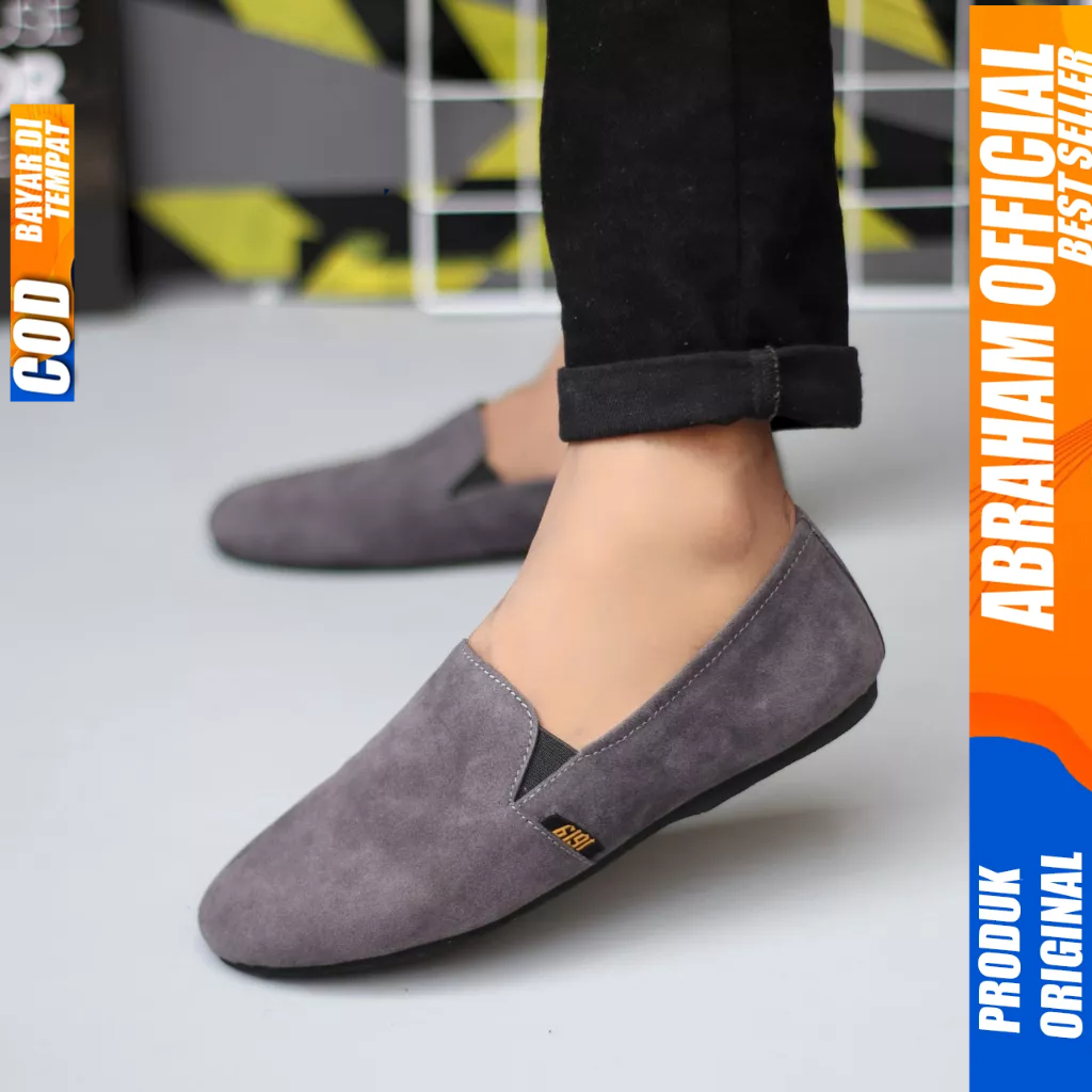 Sepatu Casual Slip On Slop Hitam Pria