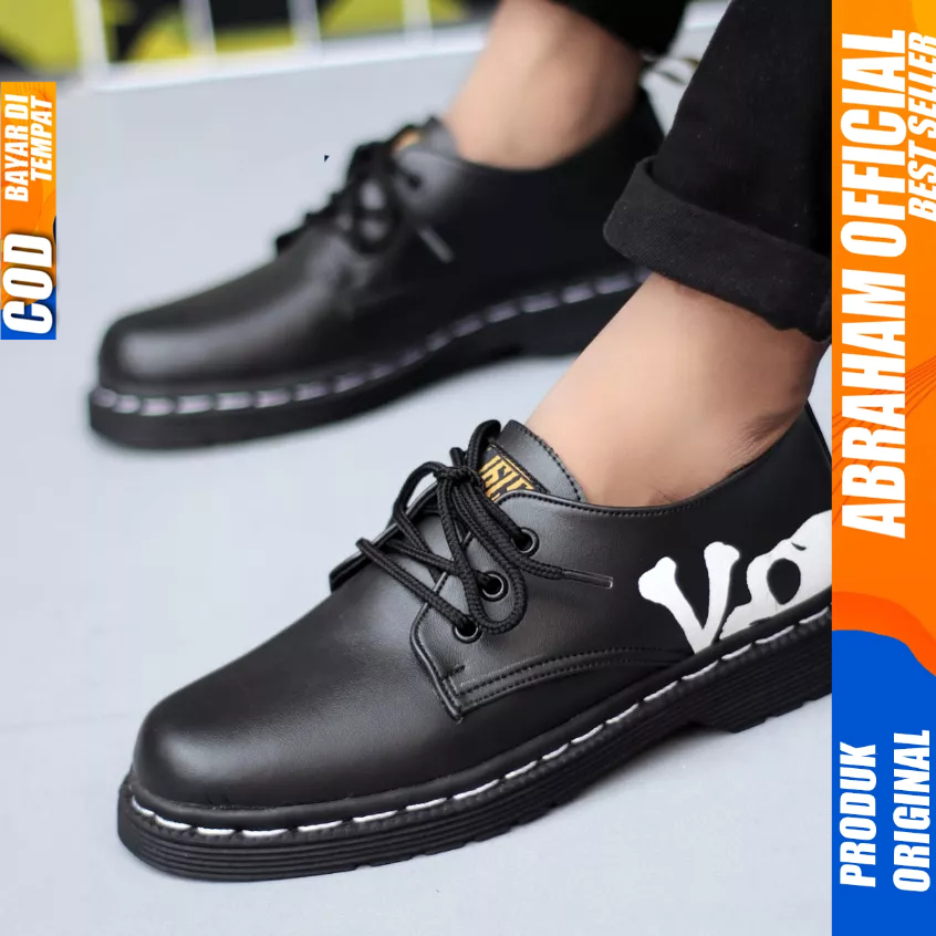 Sepatu Pantofel Docmart Low Boots Hitam Formal Kerja Pria