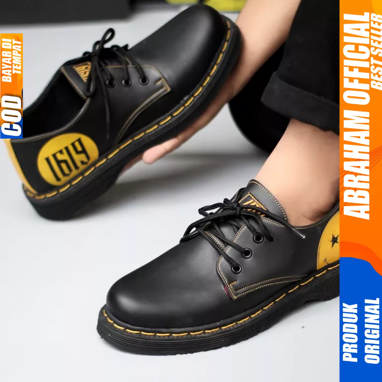Sepatu Formal Docmart Low Boots Casual Pantofel Kerja Hitam Pria