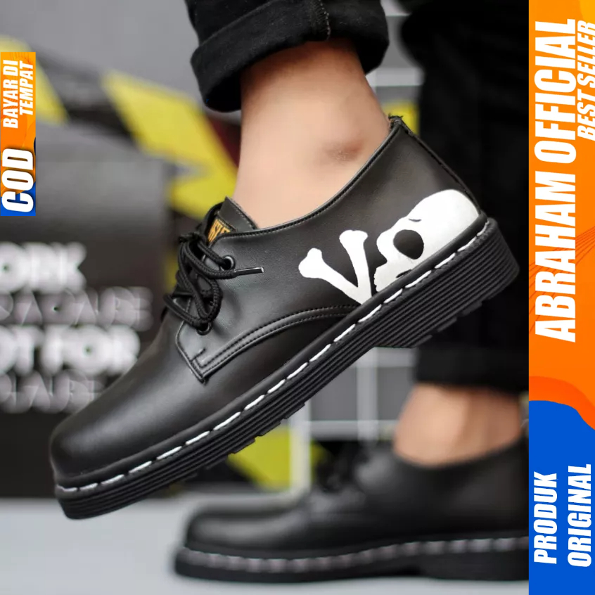 Sepatu Formal Docmart Low Boots Casual Pantofel Kerja Hitam Pria