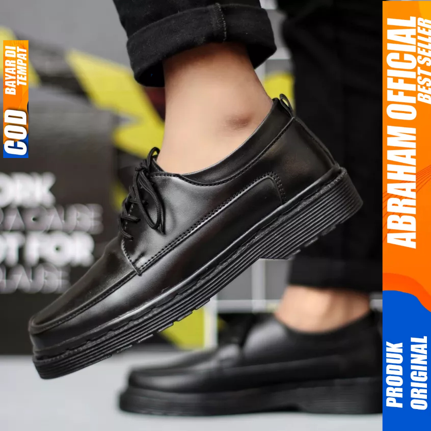 ABRAHAM Sepatu Pantofel Formal Docmart Oxford Hitam Pria