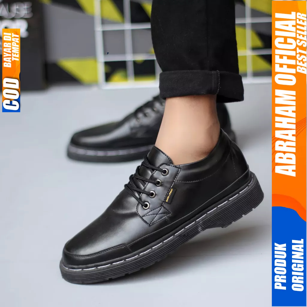 Sepatu Formal Docmart Tali Hitam Casual Kulit Pantofel Kerja Pria