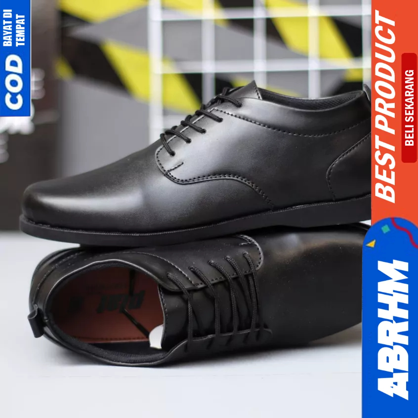 ABRHM Sepatu Oxford Formal Pantofel Hitam Tali Kerja Pria