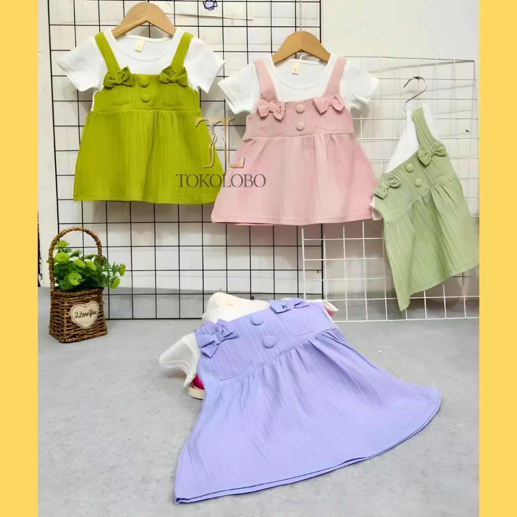 tokolobo (IMPORT) DRESS ANAK BUTTONRIBBON KD 558