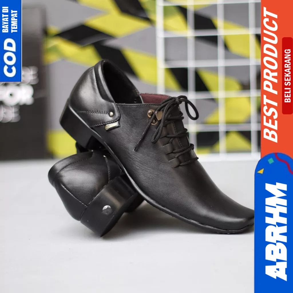 ABRHM Sepatu Pantofel Hitam Kulit Formal Ukuran Besar 44 45 46 47 Pria