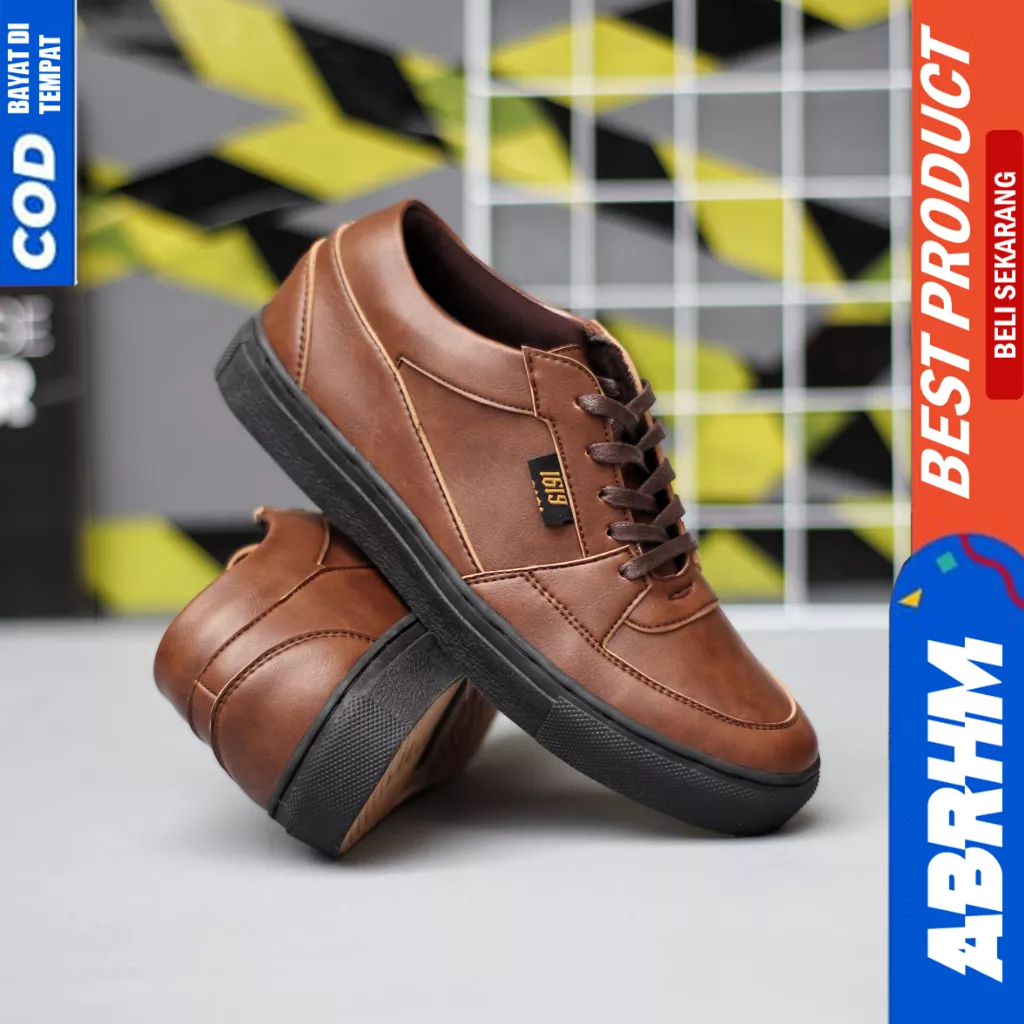 ABRHM Sepatu Casual Formal Hitam Kerja Sneakers Pria