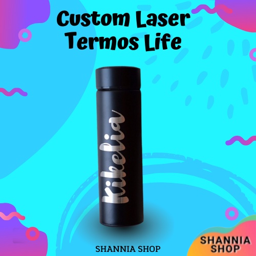 CUSTOM [ NAMA / LOGO ] CETAK LASER GRAFIR TERMOS / TUMBLER LIFE SOUVENIR BOTOL HAMPERS