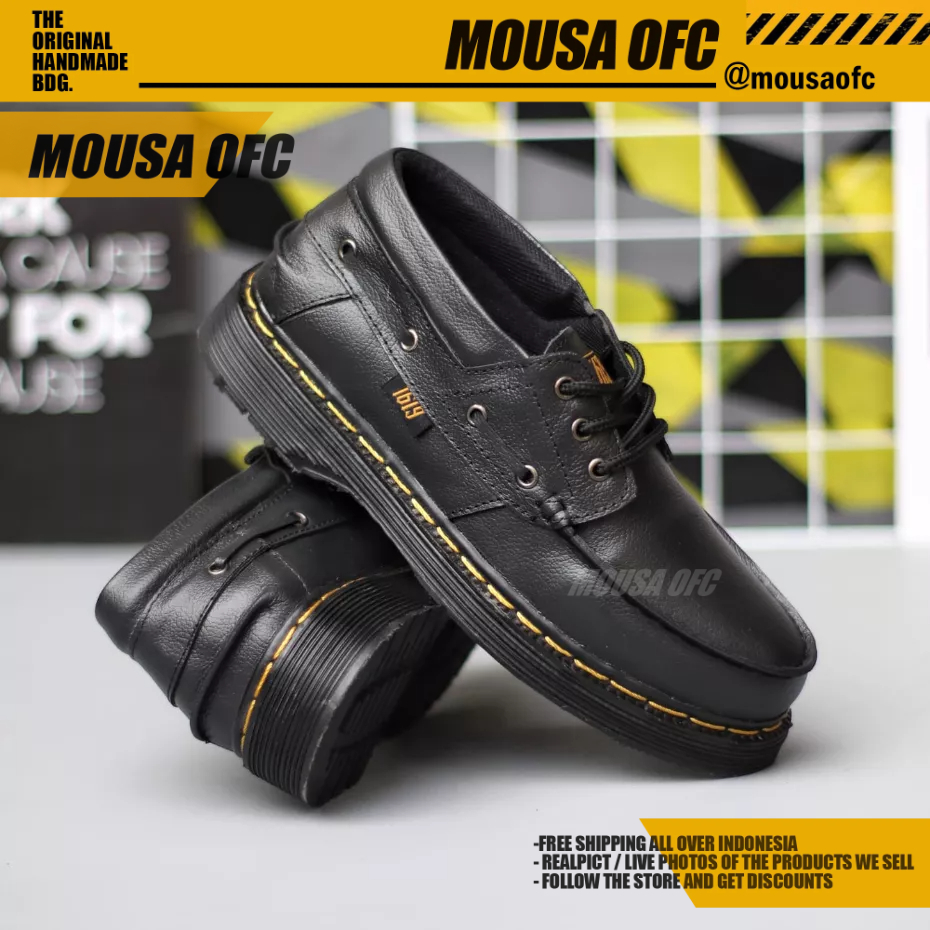 Sepatu Docmart Formal Low Boots Kerja Hitam Pria