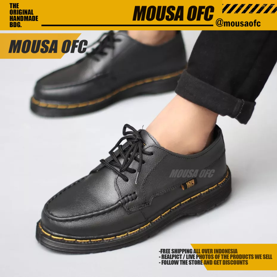 Sepatu Docmart Formal Low Boots Kerja Hitam Pria