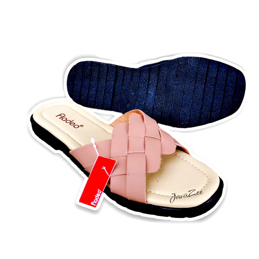 promo cuci gudang sandal flat wanita perempuan selop model anyam flip flop terbaru dengan desain elegan trendy yang cocok buat santai di rumah jalan-jalan fashion lebaran hari raya