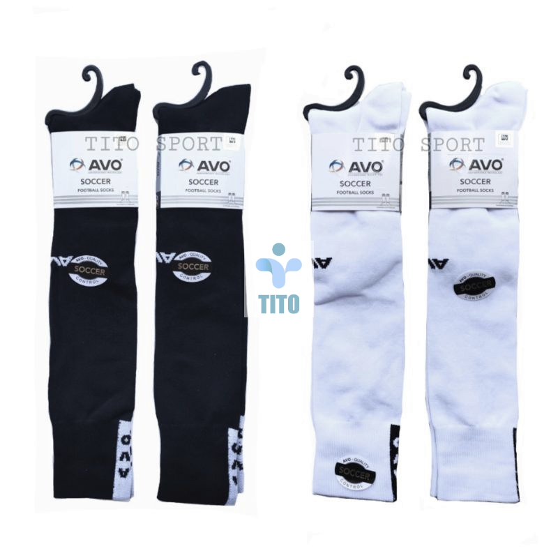 Kaos kaki sepak bola futsal dewasa warna hitam putih abu merah biru panjang sepaha tebal ori avo ser