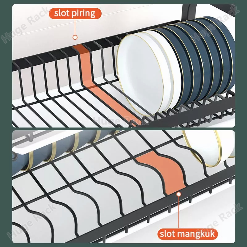 Rak Piring Stainless Steel Rak Piring Wastafel Dapur Rak Pengering Piring Rak Cuci Piring Dish Rack