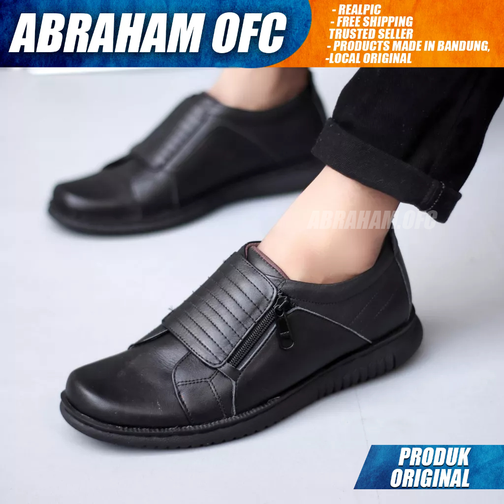 ABRAHAM Sepatu Kulit Formal Hitam Kerja Pria