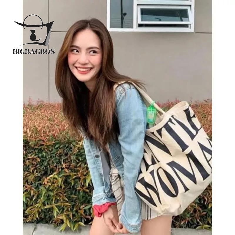 TAS TOTE WANITA BAHAN CANVAS/ TAS TOTE GENTLE MONSTER