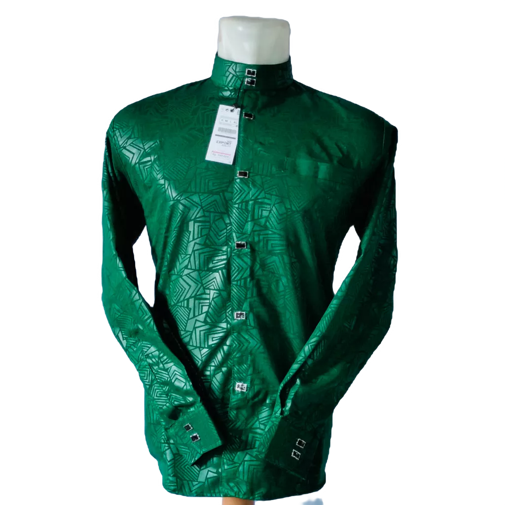 Baju Koko Pria Kemko Sultan Kemeja Koko Kancing Kotak Besi Jepret Kain Embos Sultan Premium 2024