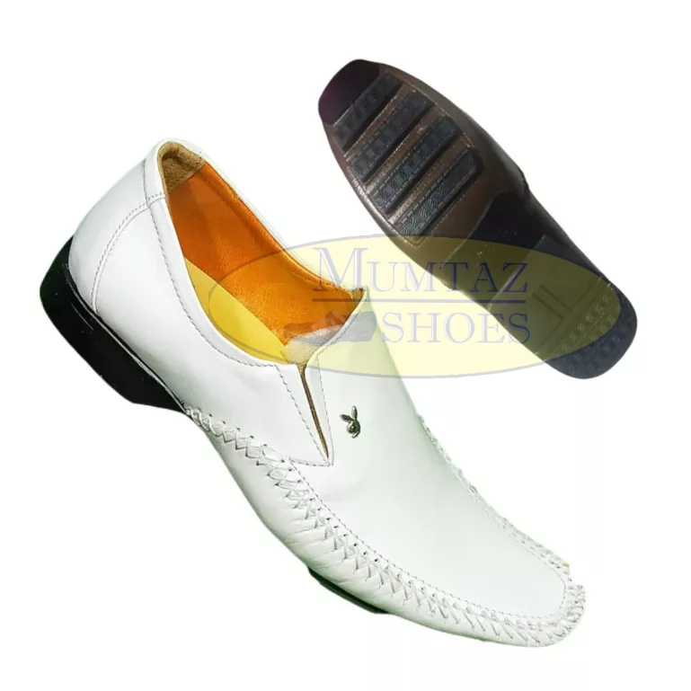 Sepatu formal pria putih playboy kulit asli/sepatu kerja kantor kulit sapi/sepatu pantofel sol karet