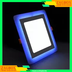 LED Panel Light 2in1 Plafon 6W+3W 2 Kotak Warna Putih Biru/Kuning Lampu