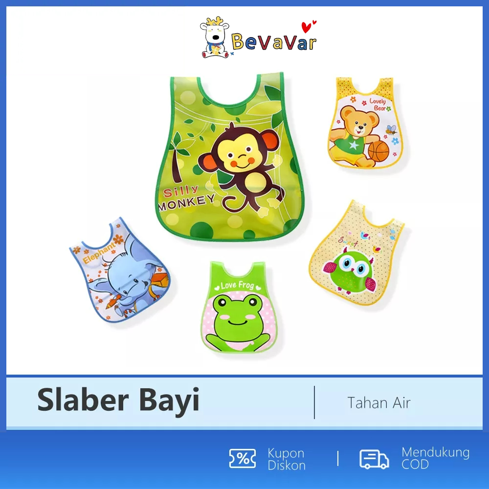 BEVAVAR Slaber Bayi Tahan Air Baby Bibs Celemek Makan Bayi Waterproof