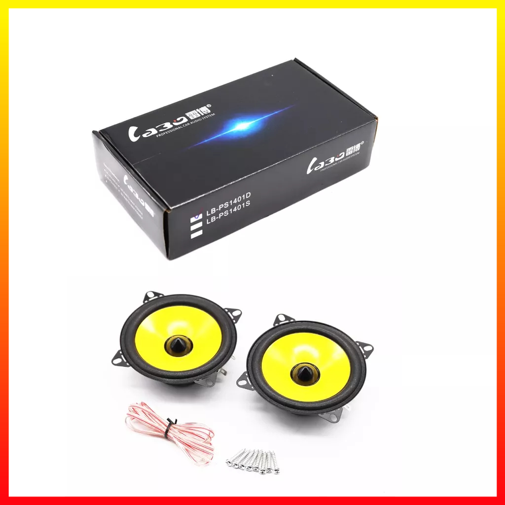 Speaker Coaxial Stereo Subwoofer Pintu Mobil Stereo HiFi 4 Inch 2 Way 60W 2 PCS LaBo - 7RRSBSBK