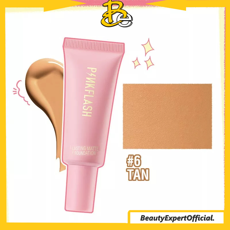 ⭐️ Beauty Expert ⭐️ PINKFLASH Foundation Matte Full Coverage #OhMySelf - Tahan Lama Mengontrol Minyak Untuk Makeup 6 Colors PF-F03