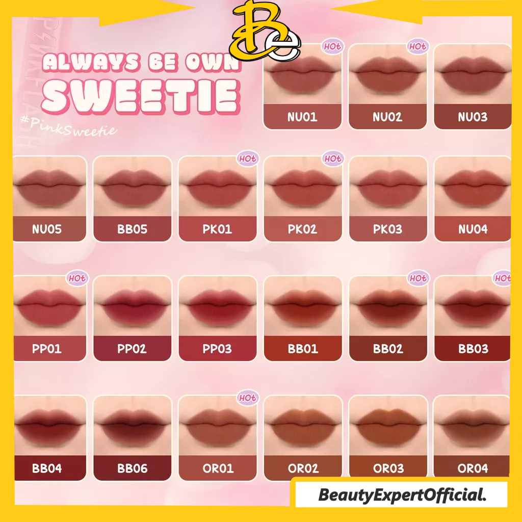 ⭐️ Beauty Expert ⭐️ [NEW] PINKFLASH PinkSweetie Fuzzy-Soft Velvet Matte Lip Clay Lipstik Lightweight High Pigment Lip Mud For Lip &amp; Cheek 21 Colors PF-L16