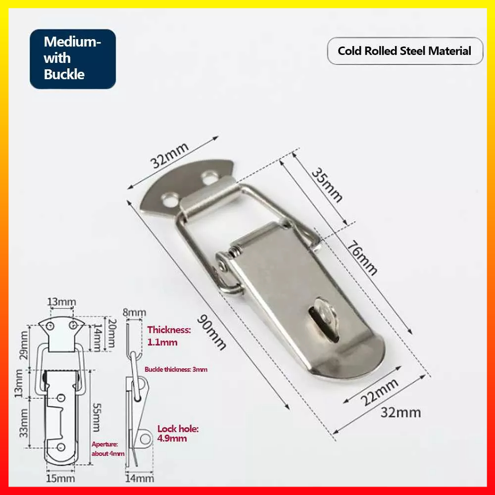 Kunci Gesper Pengait Peti Koper Dapat Disesuaikan Besi Berlapis Nikel Kait Penjepit Toggle Baja Uxcell J107 - 7CSE1USV