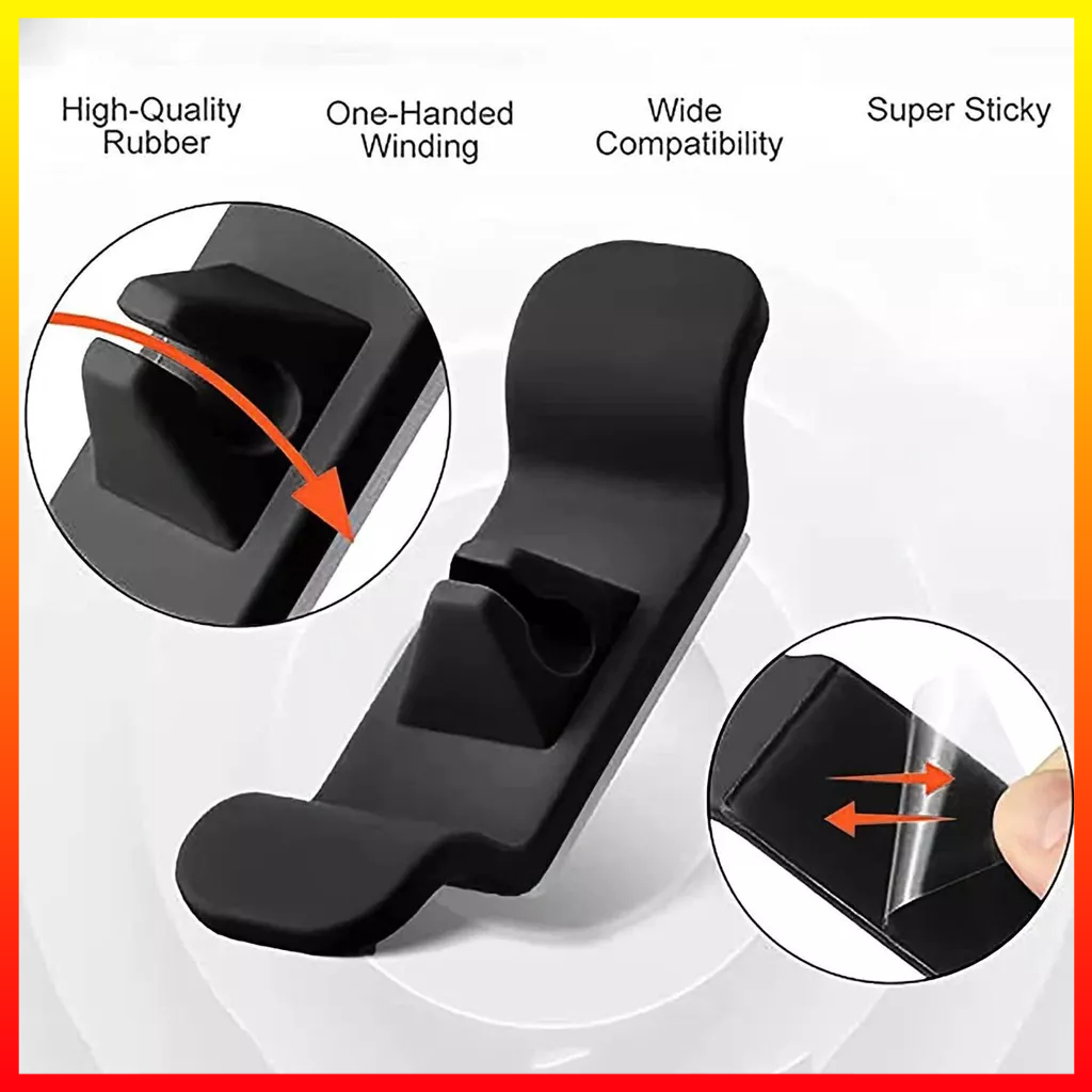 4PCS Klip Manajemen Holder Kabel Organizer Sticky Cord Wrapper for Appliances Exryhon EX4W - 7RUA4UWH