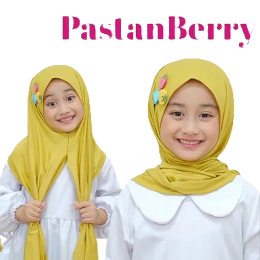 pashmina instan anak strawberry jersey / jilbab anak pashmina instan strawberry lucu cantik