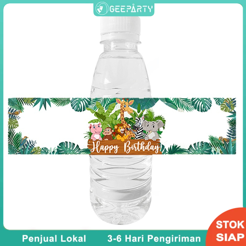 

10 pcs Jungle Safari Botol Air Label Stiker untuk Hewan Hutan Dekorasi Pesta Ulang Tahun Nikmat Perlengkapan