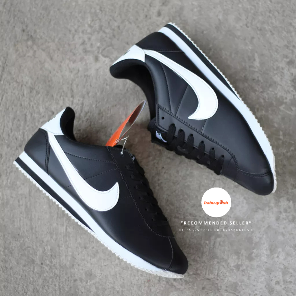 PROMO Nike Cortez Black White Happy Birthday Premium Include Box, Kualitas Mewah, Harga Termurah