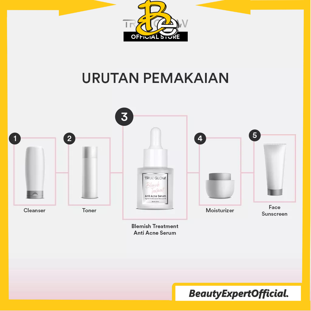 ⭐️ Beauty Expert ⭐️ TRUE GLOW Blemish Treatment Anti Acne Serum - Serum Jerawat, Bruntusan, Berminyak