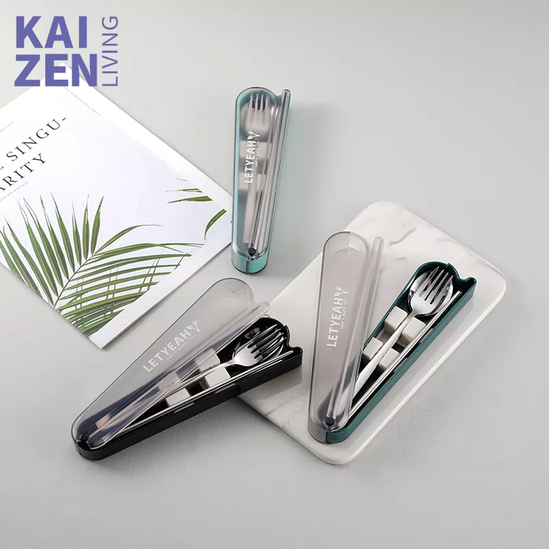 Letyeah &amp; Kaizenliving Sendok Garpu Set Stainless Tebal/Peralatan Makan Anak Karakter 3pcs