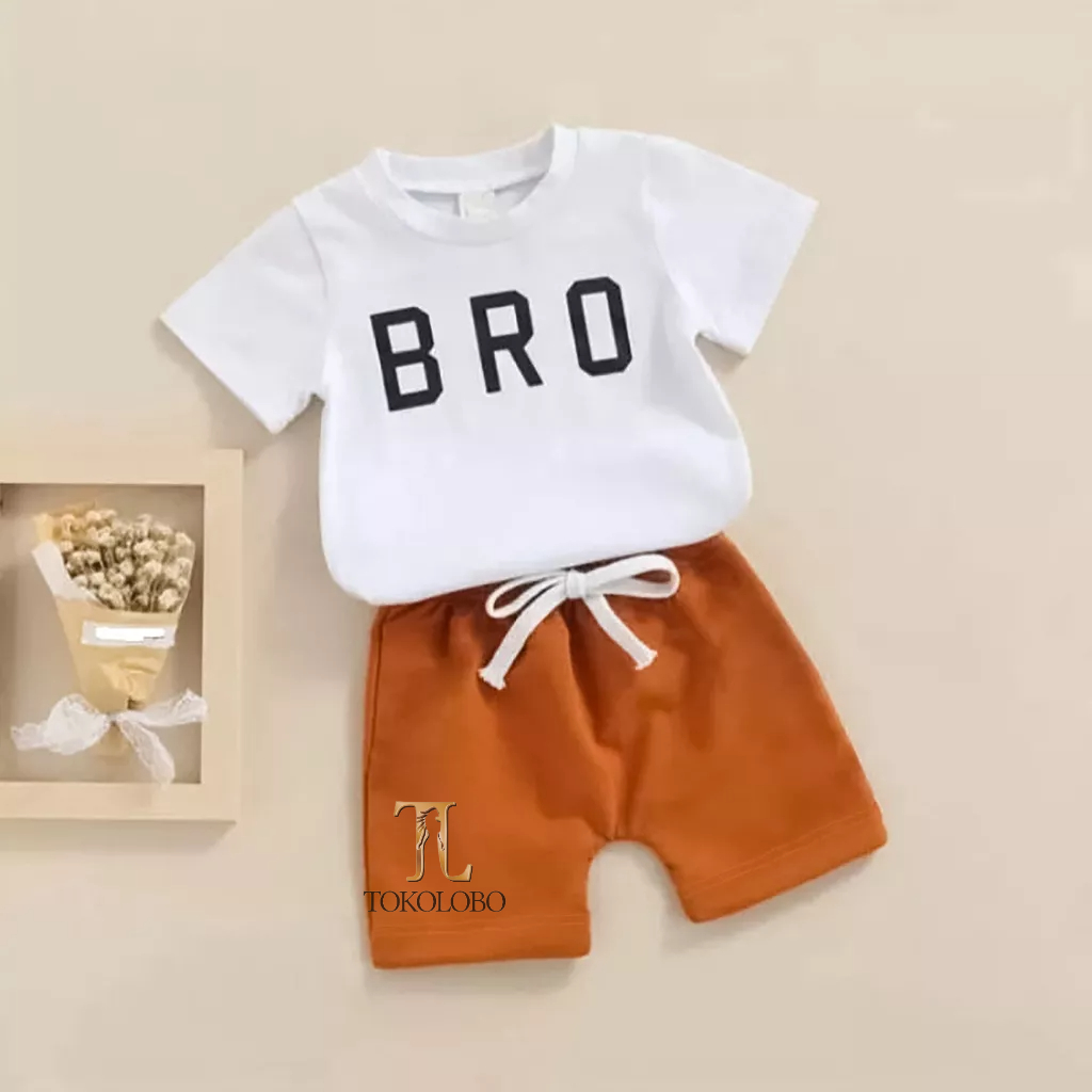 tokolobo 12.12 BIRTHDAY SALE Setelan Anak Brown Kombinasi Unisex